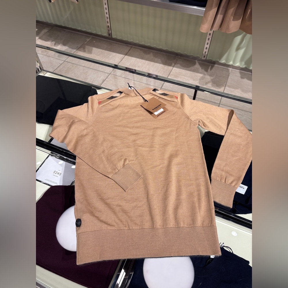 Burberry Wool Sweater Beige Women's L NWT